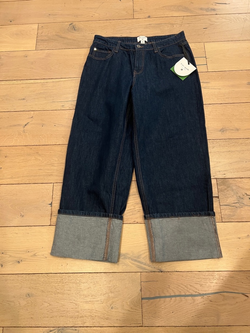 kate spade Dark Blue Straight Leg Cuffed Jeans